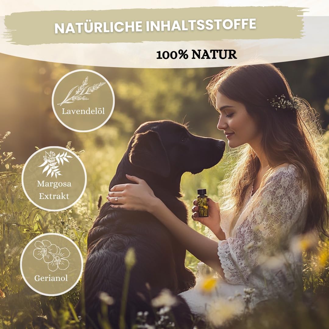 Spot On für große Hunde (ab 15 kg) - [6 Monate Floh- und Zeckenschutz] für Hunde 6x3ml – Zeckenmittel für Hunde mit natürlichen Inhaltsstoffen– Effektiver Zeckenschutz Hund